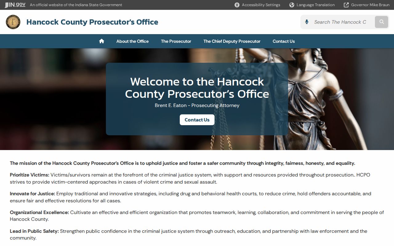 Hancock County arrest news source links on the official prosecutor page